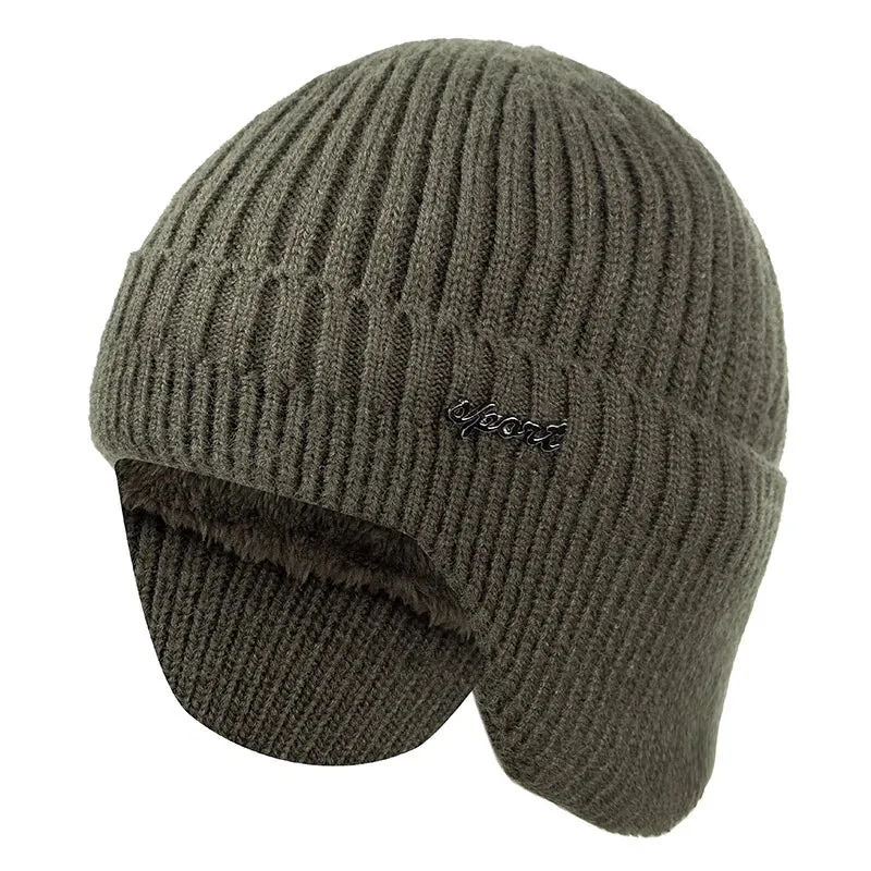 Stylish Ear Protection Winter Beanie Hat - Classic Knit Earflap Hat for Men and Women