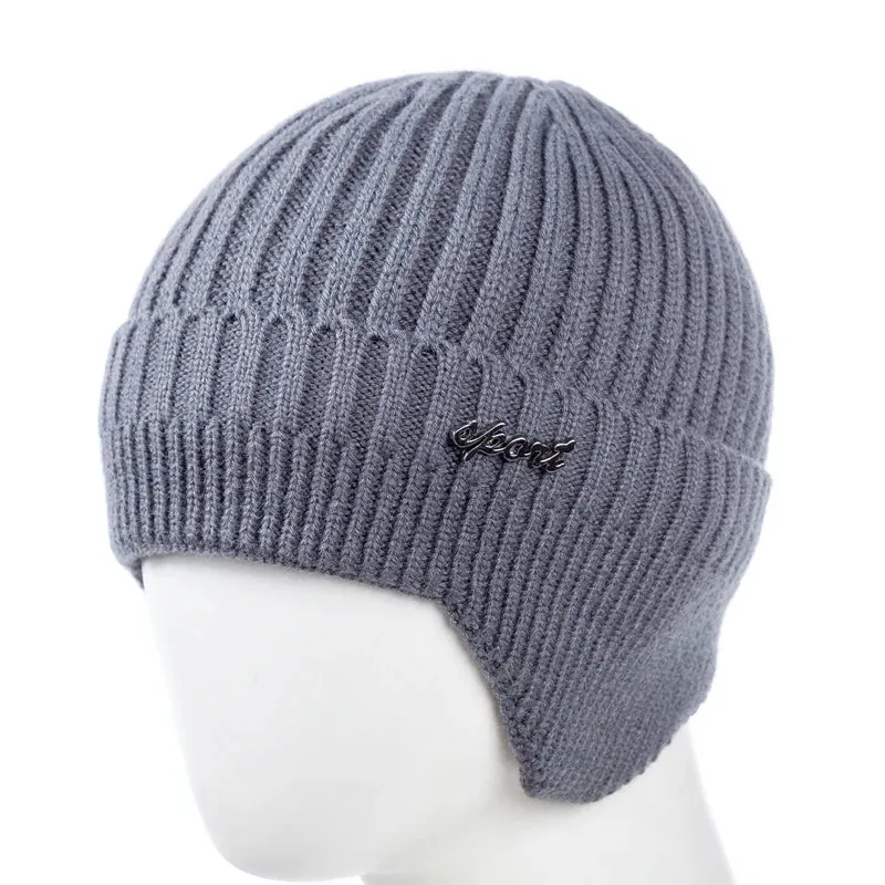 Stylish Ear Protection Winter Beanie Hat - Classic Knit Earflap Hat for Men and Women