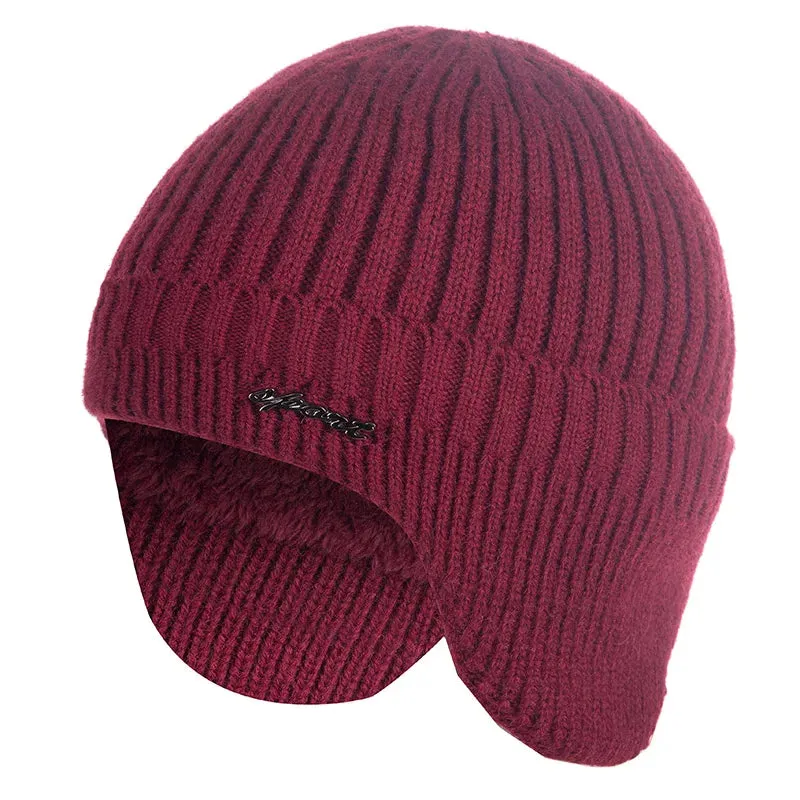 Stylish Ear Protection Winter Beanie Hat - Classic Knit Earflap Hat for Men and Women