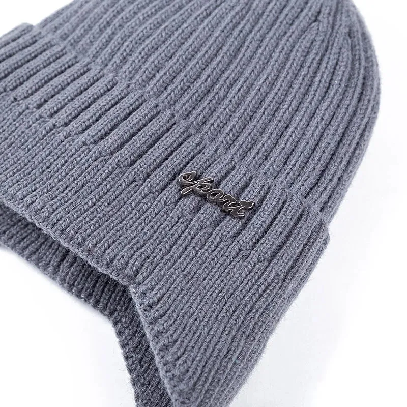 Stylish Ear Protection Winter Beanie Hat - Classic Knit Earflap Hat for Men and Women