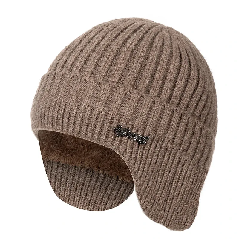 Stylish Ear Protection Winter Beanie Hat - Classic Knit Earflap Hat for Men and Women