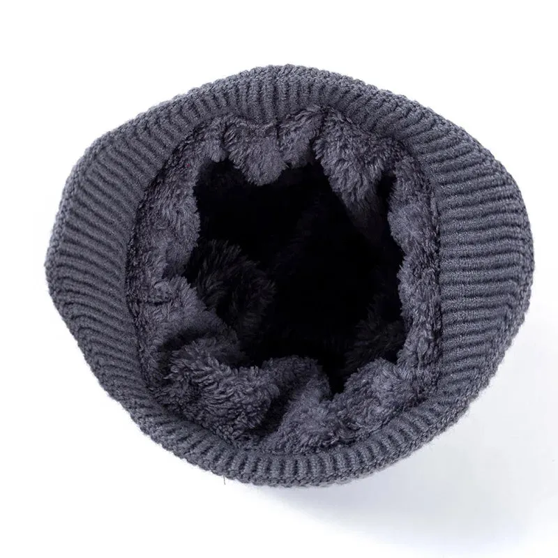 Stylish Ear Protection Winter Beanie Hat - Classic Knit Earflap Hat for Men and Women