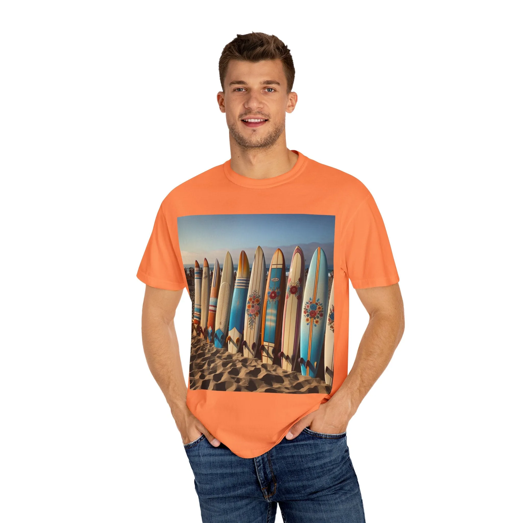 Surf-Inspired Unisex Garment-Dyed T-Shirt - Vintage Beach Vibe