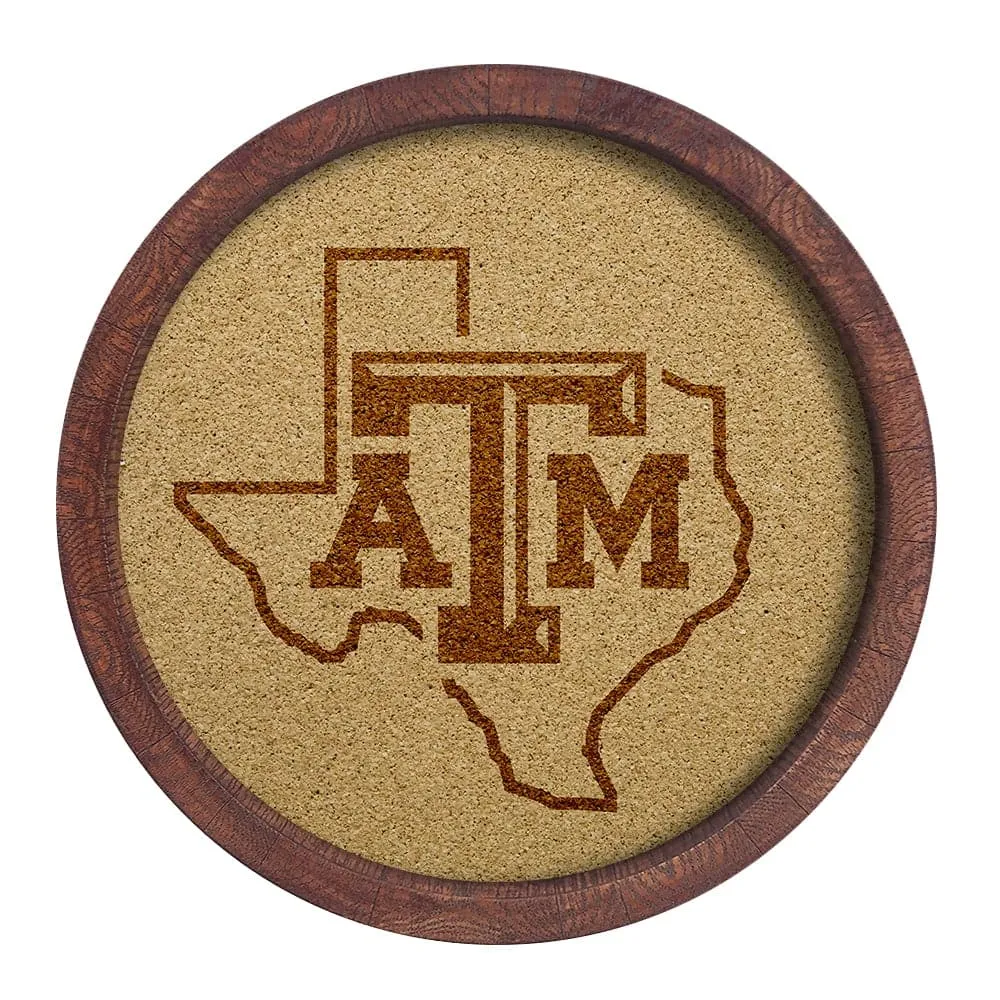 Texas A&M Aggies: Texas - "Faux" Barrel Framed Cork Board
