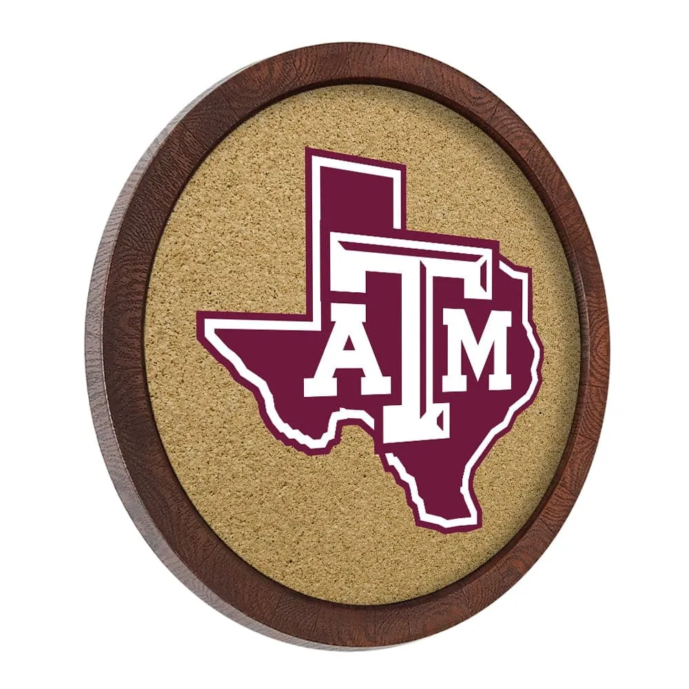 Texas A&M Aggies: Texas - "Faux" Barrel Framed Cork Board