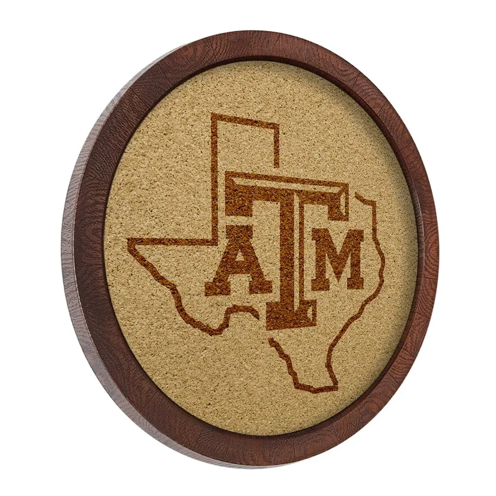 Texas A&M Aggies: Texas - "Faux" Barrel Framed Cork Board
