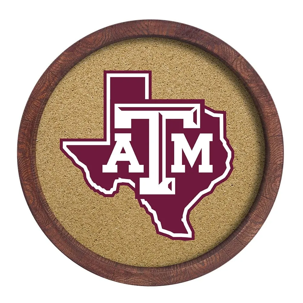 Texas A&M Aggies: Texas - "Faux" Barrel Framed Cork Board