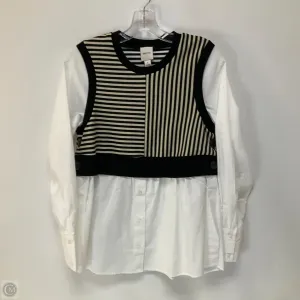Top Long Sleeve By Maeve In Striped Pattern, Size: S