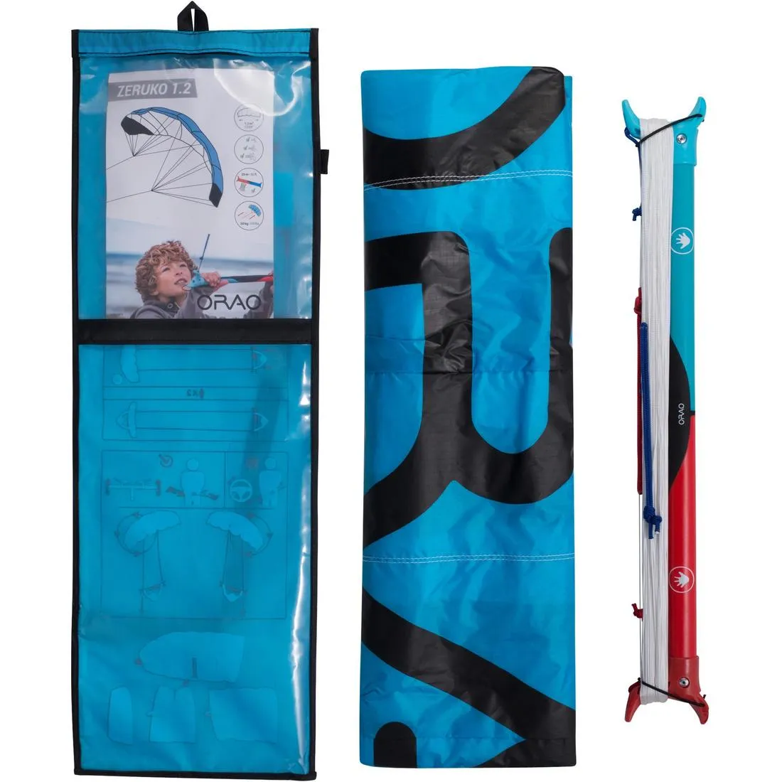 Traction Kite 1.2 m2   Bar - Blue