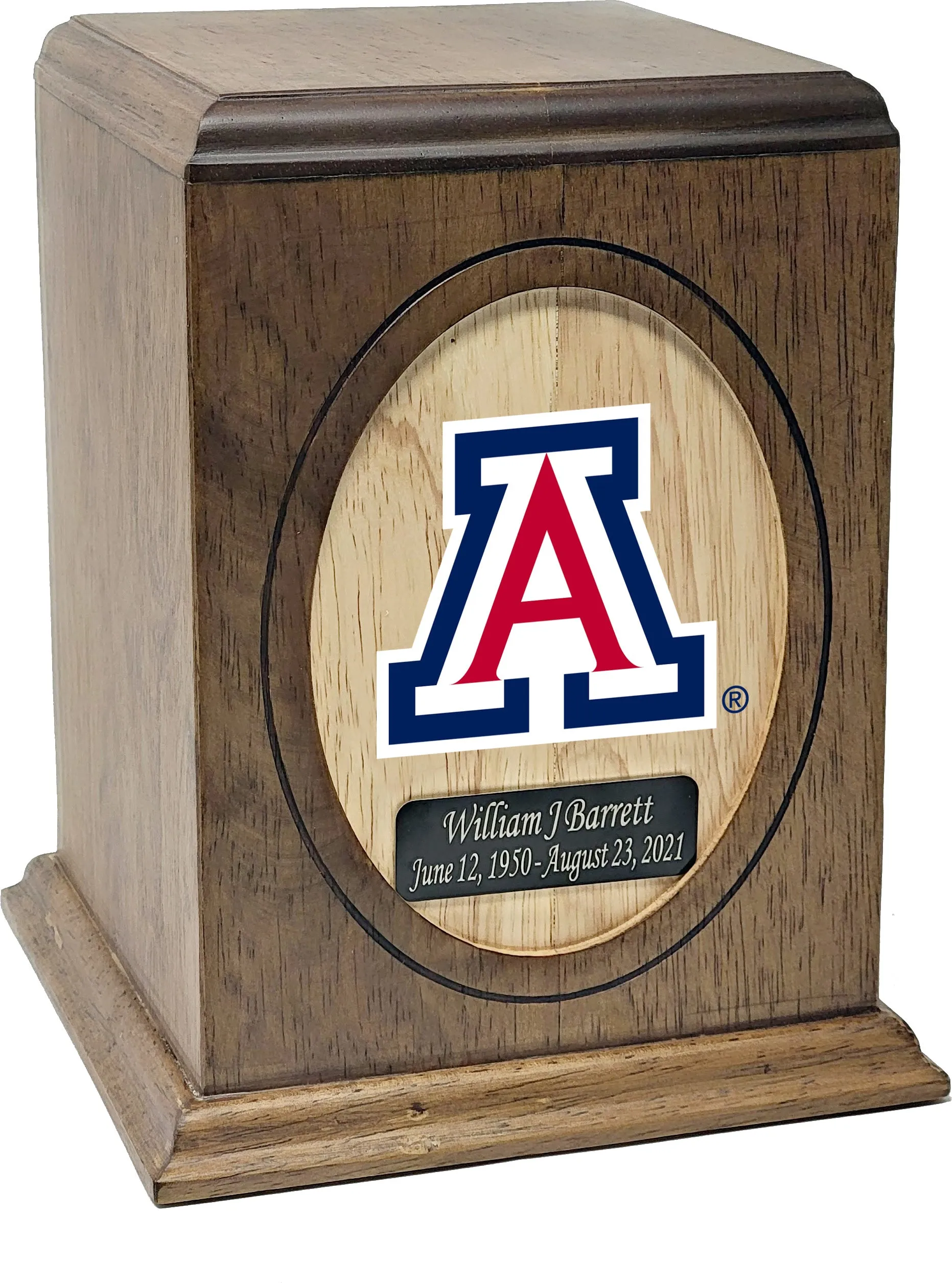 University of Arizona Wildcats Wooden Memorial Cremation Urn - WDARZ100
