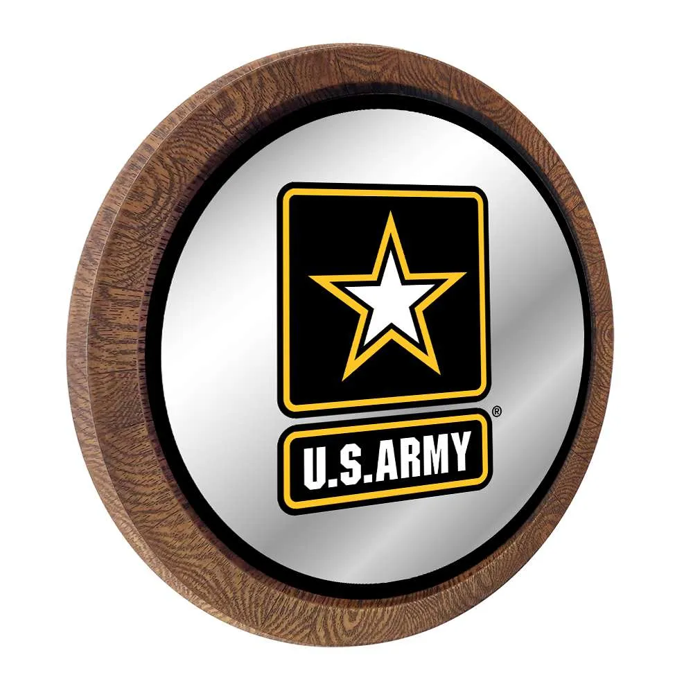 US Army Army: Mirrored Barrel Top Mirrored Wall Sign