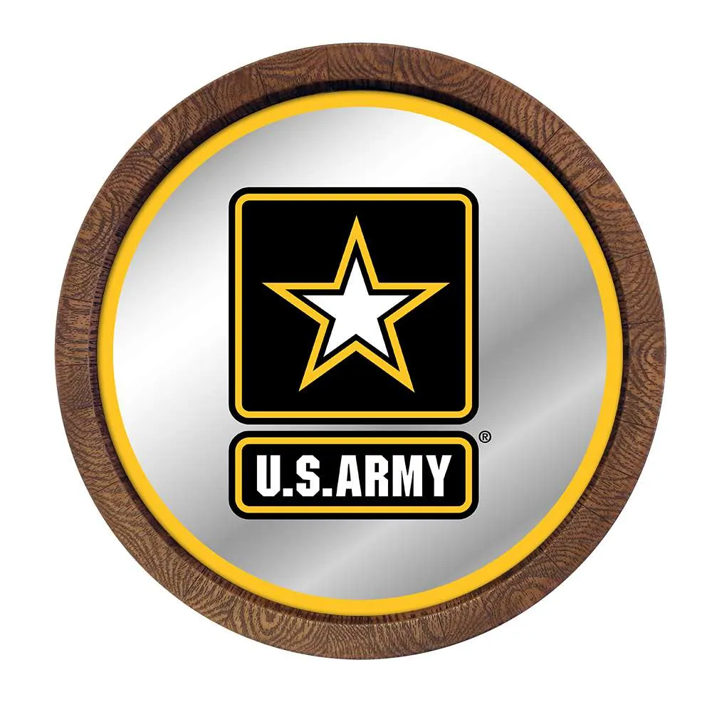 US Army Army: Mirrored Barrel Top Mirrored Wall Sign
