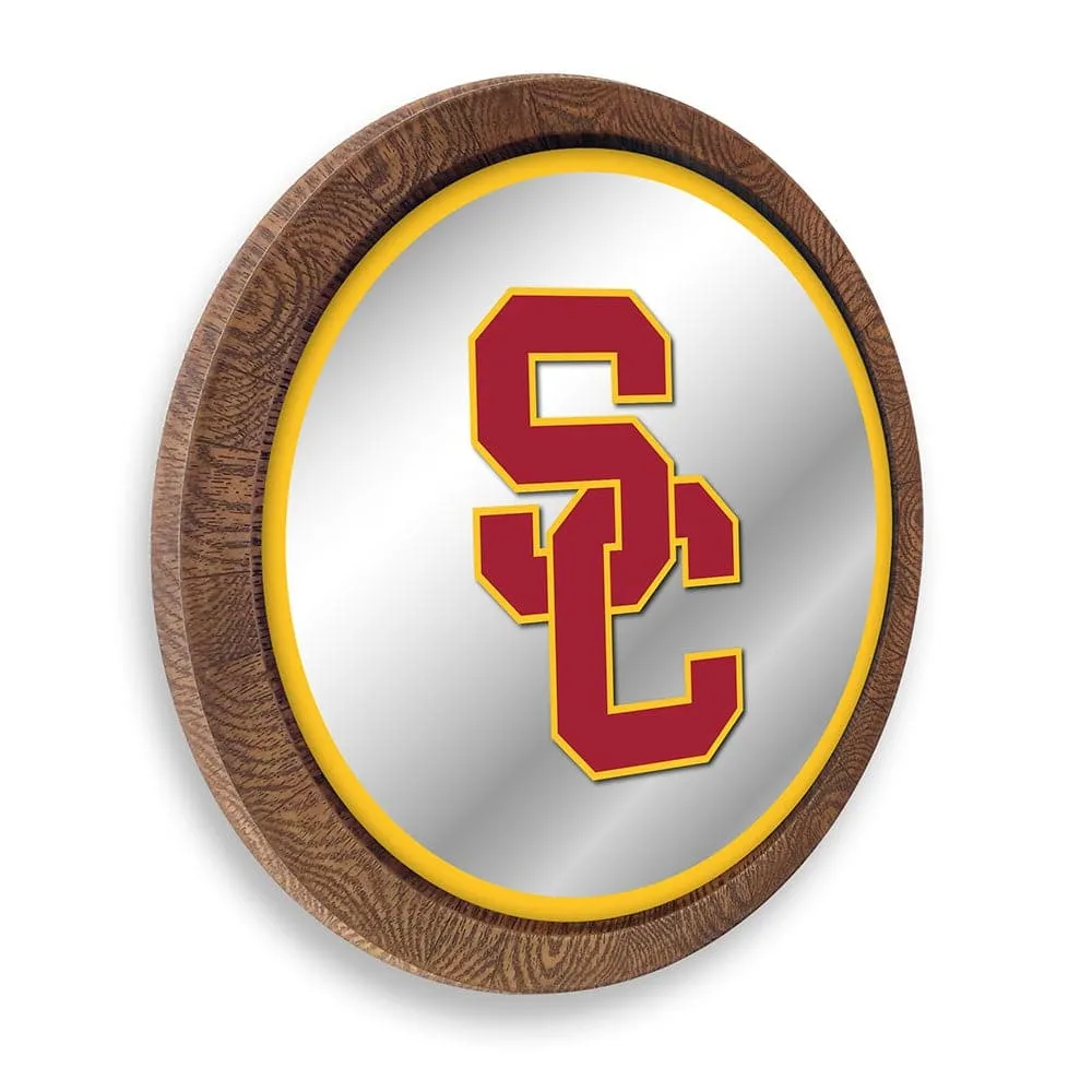 USC Trojans: SC- "Faux" Barrel Top Mirrored Wall Sign
