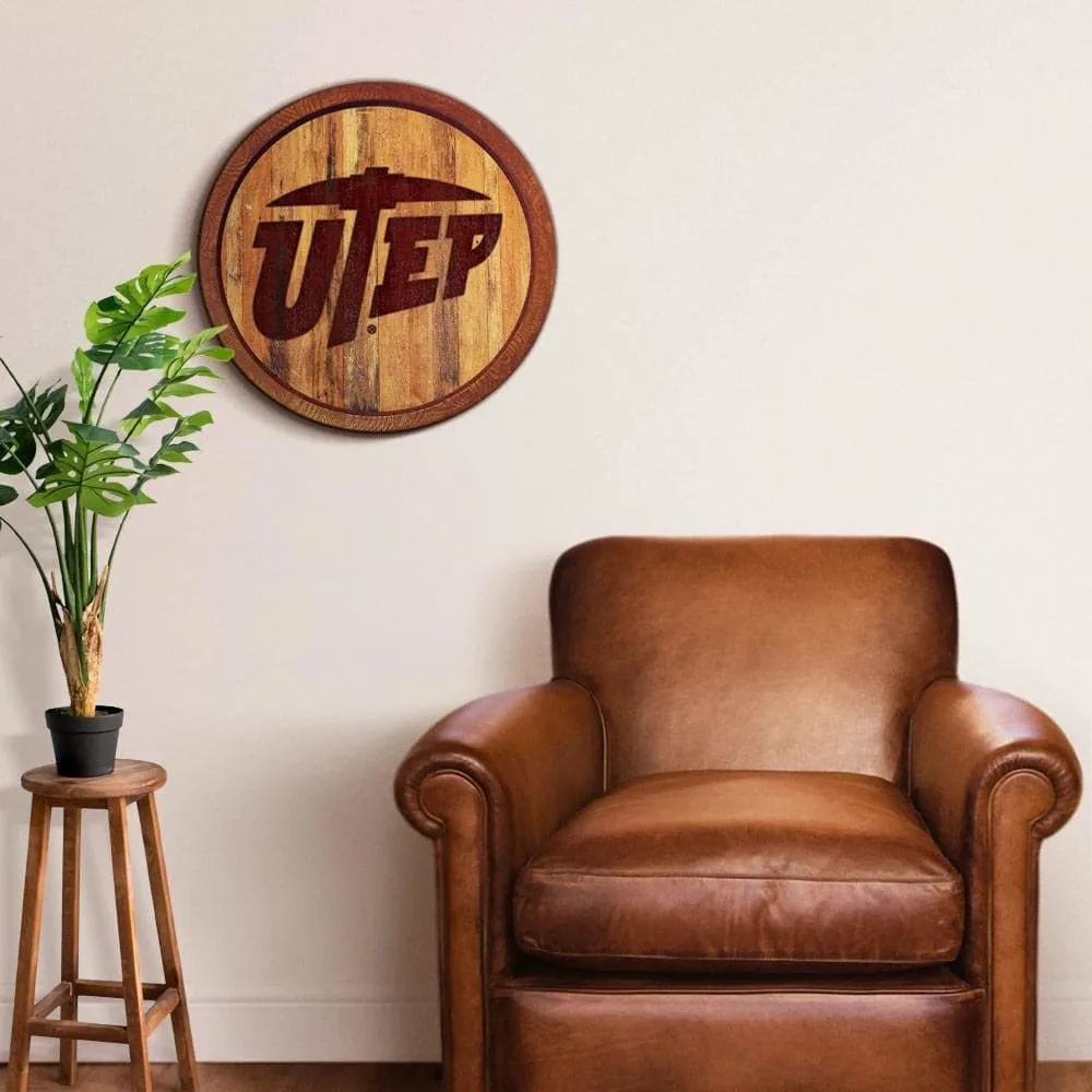 UTEP Miners: Branded "Faux" Barrel Top Sign