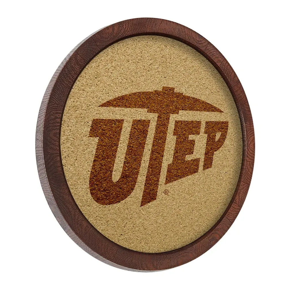 UTEP Miners: "Faux" Barrel Framed Cork Board