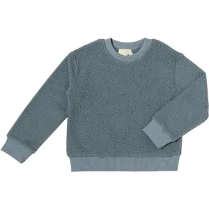 Vignette “Coco” Fuzzy Sweatshirt in Dusty Blue: Size 3 to 10