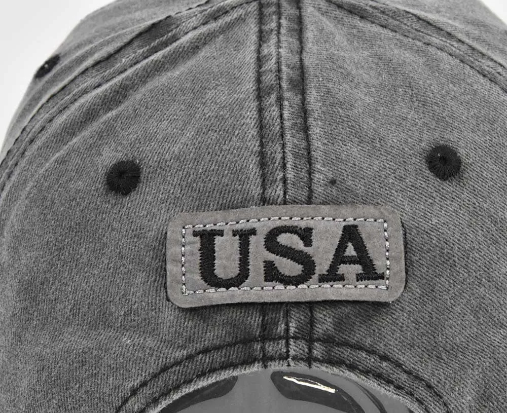 Vintage American Flag Embroidered Baseball Cap for Men & Women