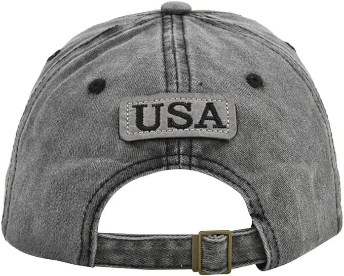 Vintage American Flag Embroidered Baseball Cap for Men & Women