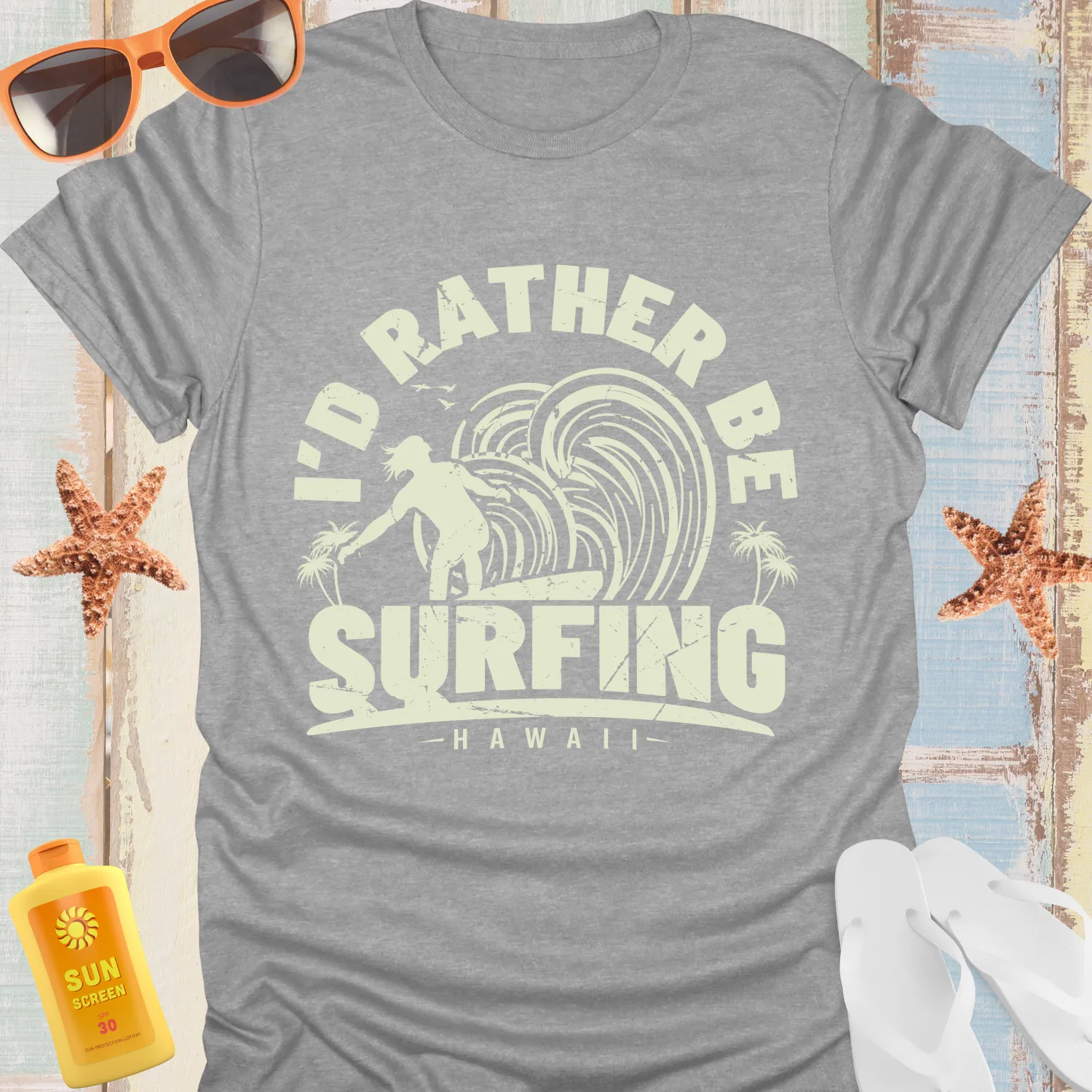 Vintage Style Id Rather Be Surfing T-Shirt Retro Vibe