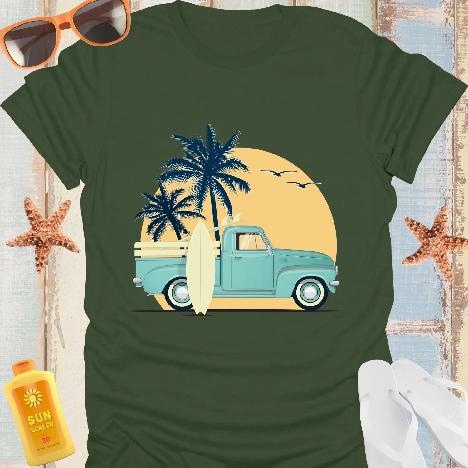 Vintage Surf Truck Retro Beach Vibe T-Shirt