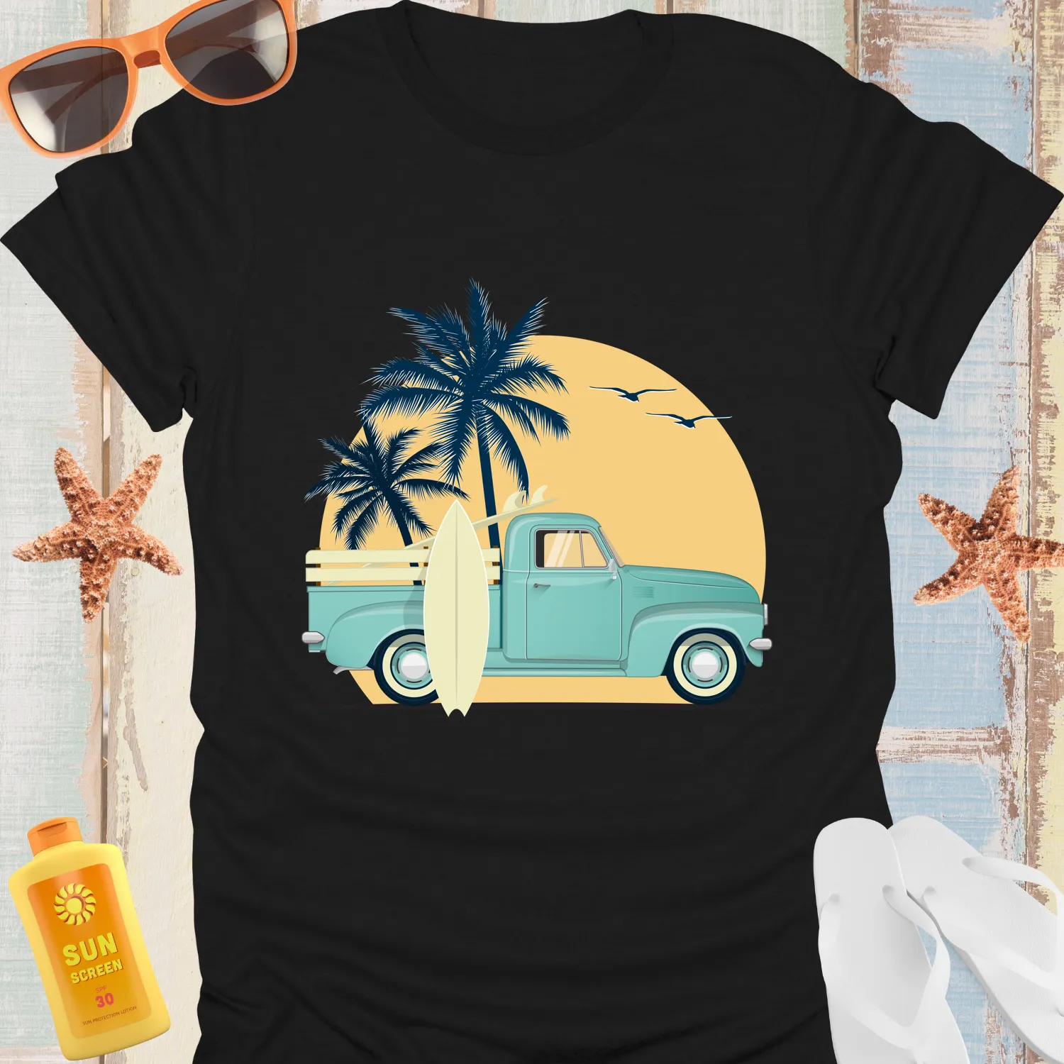 Vintage Surf Truck Retro Beach Vibe T-Shirt