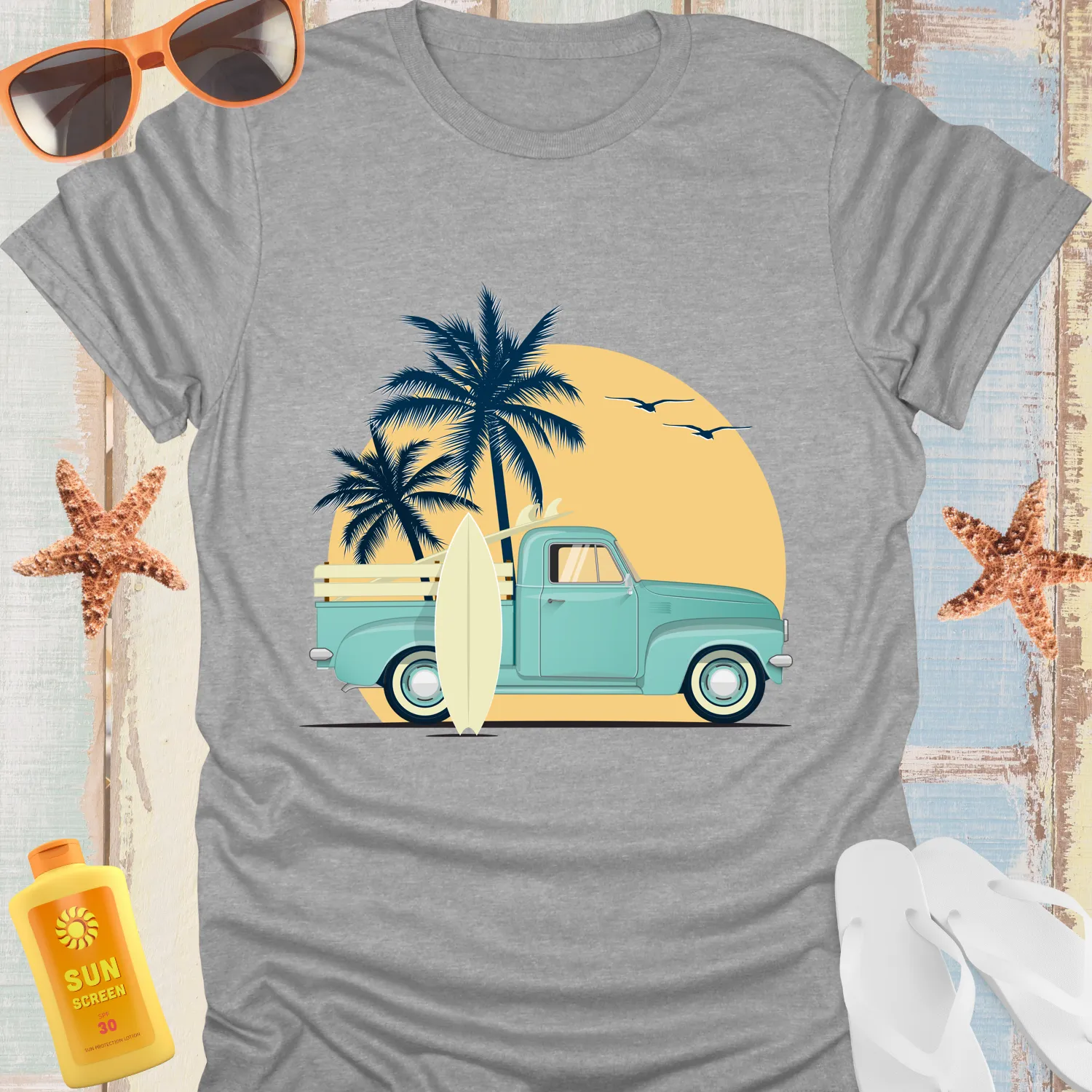 Vintage Surf Truck Retro Beach Vibe T-Shirt