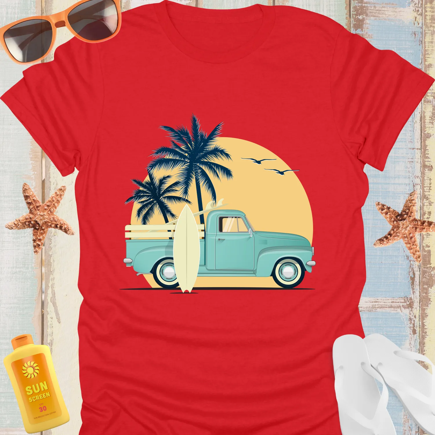 Vintage Surf Truck Retro Beach Vibe T-Shirt
