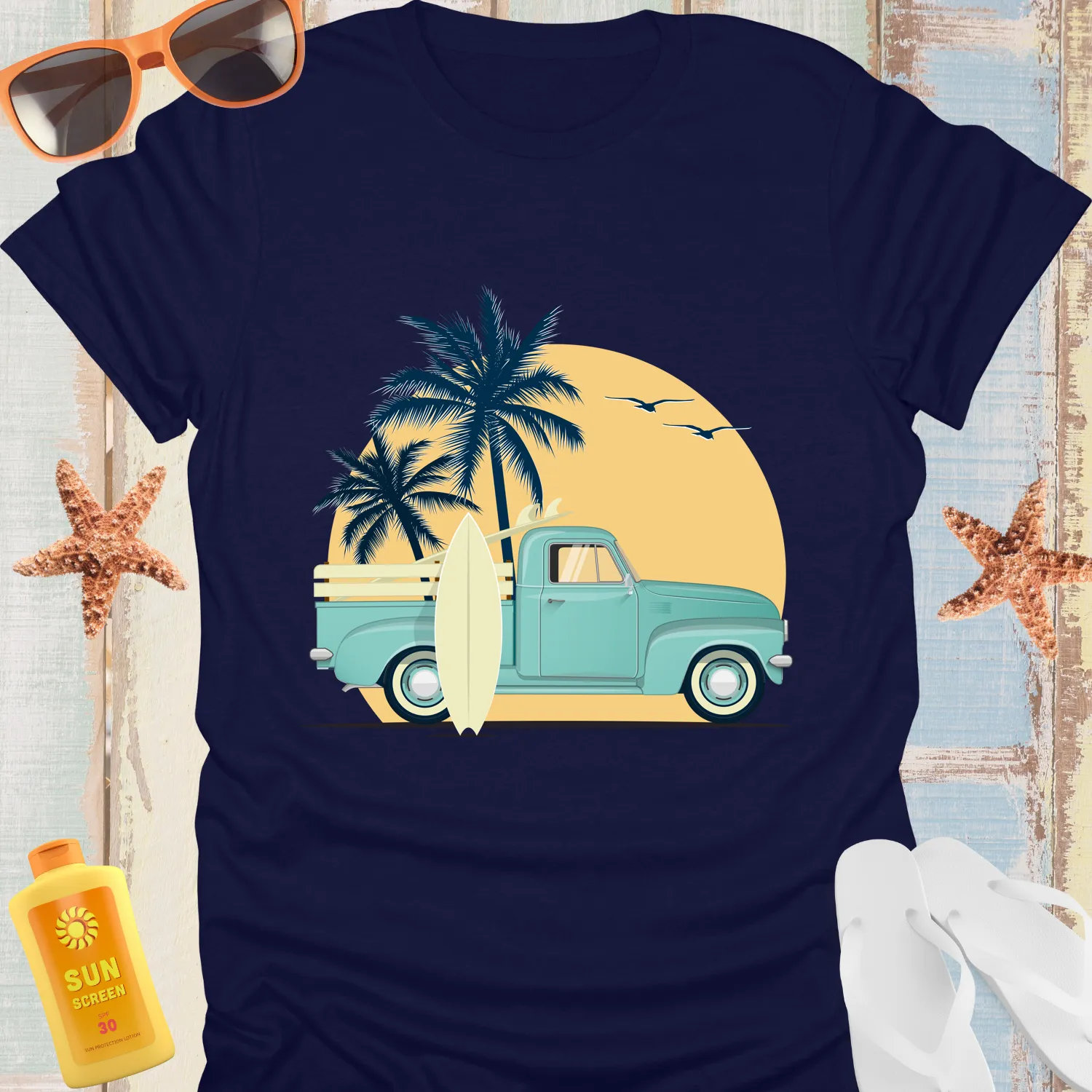 Vintage Surf Truck Retro Beach Vibe T-Shirt