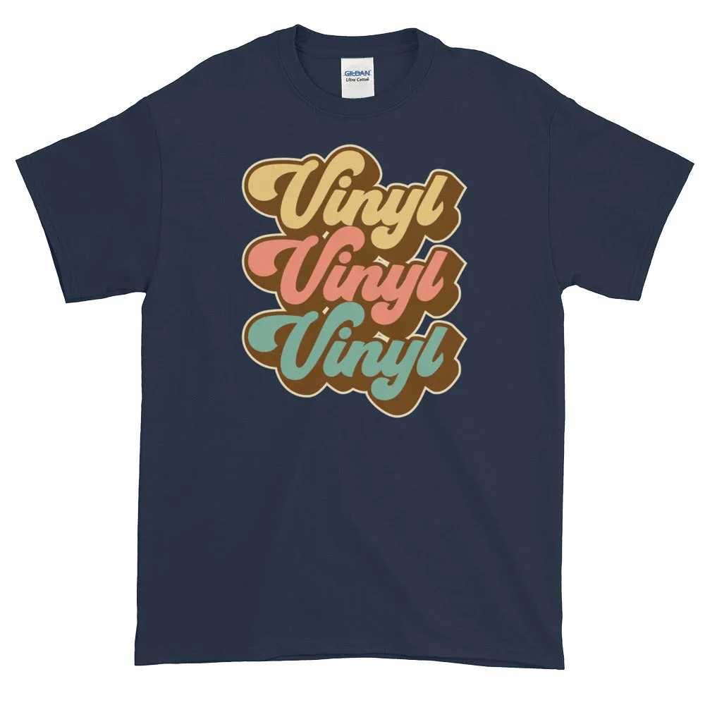 Vinyl Junkie LP Lover Record Collector Retro Short-Sleeve T-Shirt