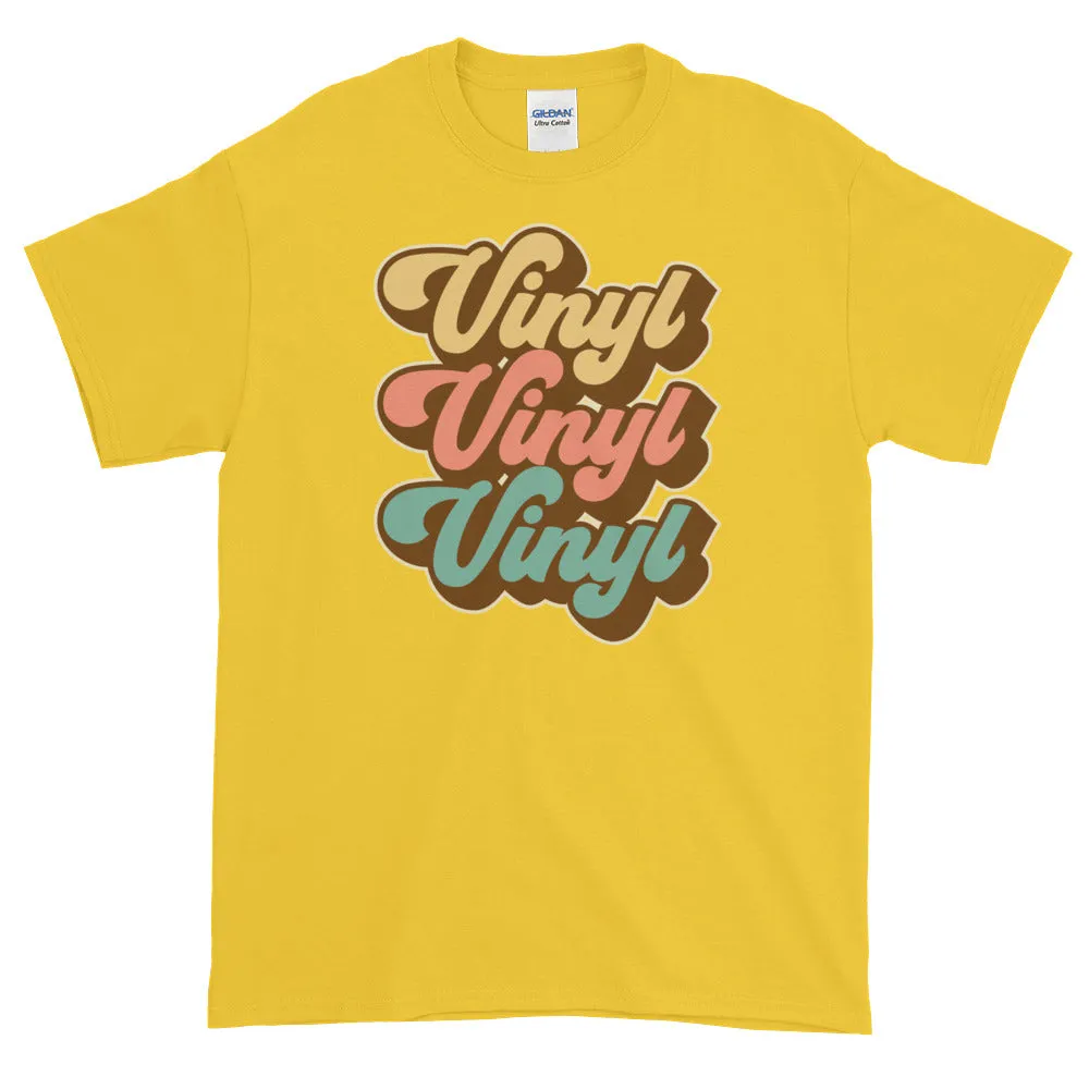 Vinyl Junkie LP Lover Record Collector Retro Short-Sleeve T-Shirt