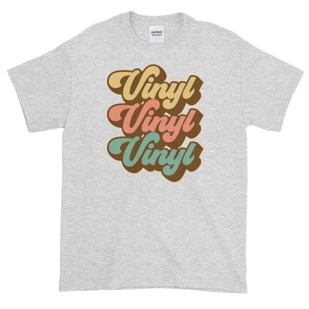 Vinyl Junkie LP Lover Record Collector Retro Short-Sleeve T-Shirt