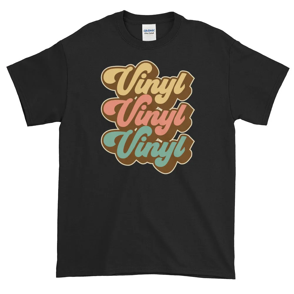 Vinyl Junkie LP Lover Record Collector Retro Short-Sleeve T-Shirt