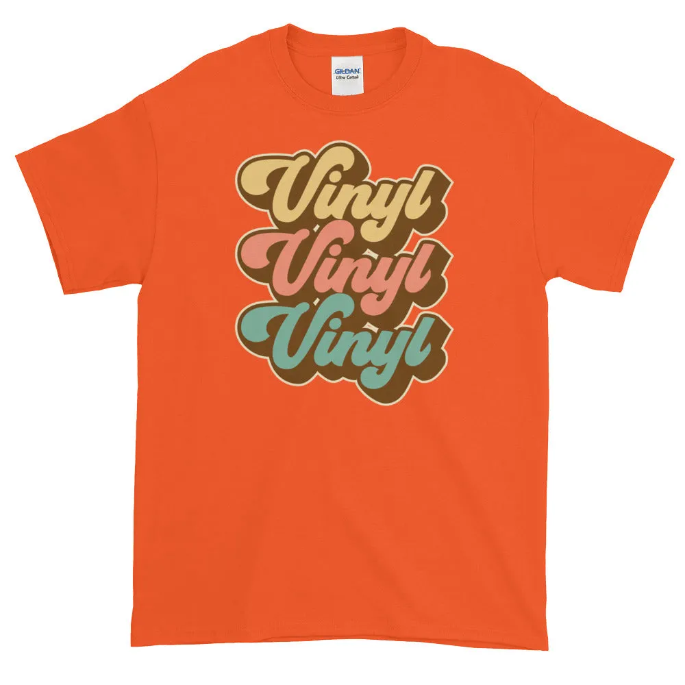 Vinyl Junkie LP Lover Record Collector Retro Short-Sleeve T-Shirt