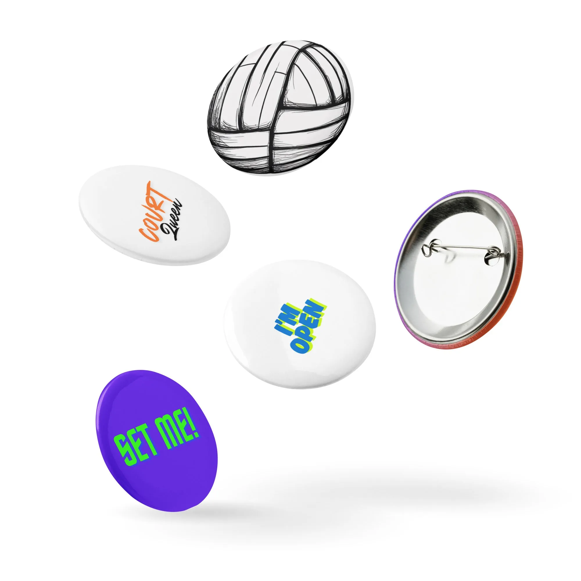 Volleyball Tournament Gift: Collectible Pin Buttons - Unique Set of 5 for Fans and Players