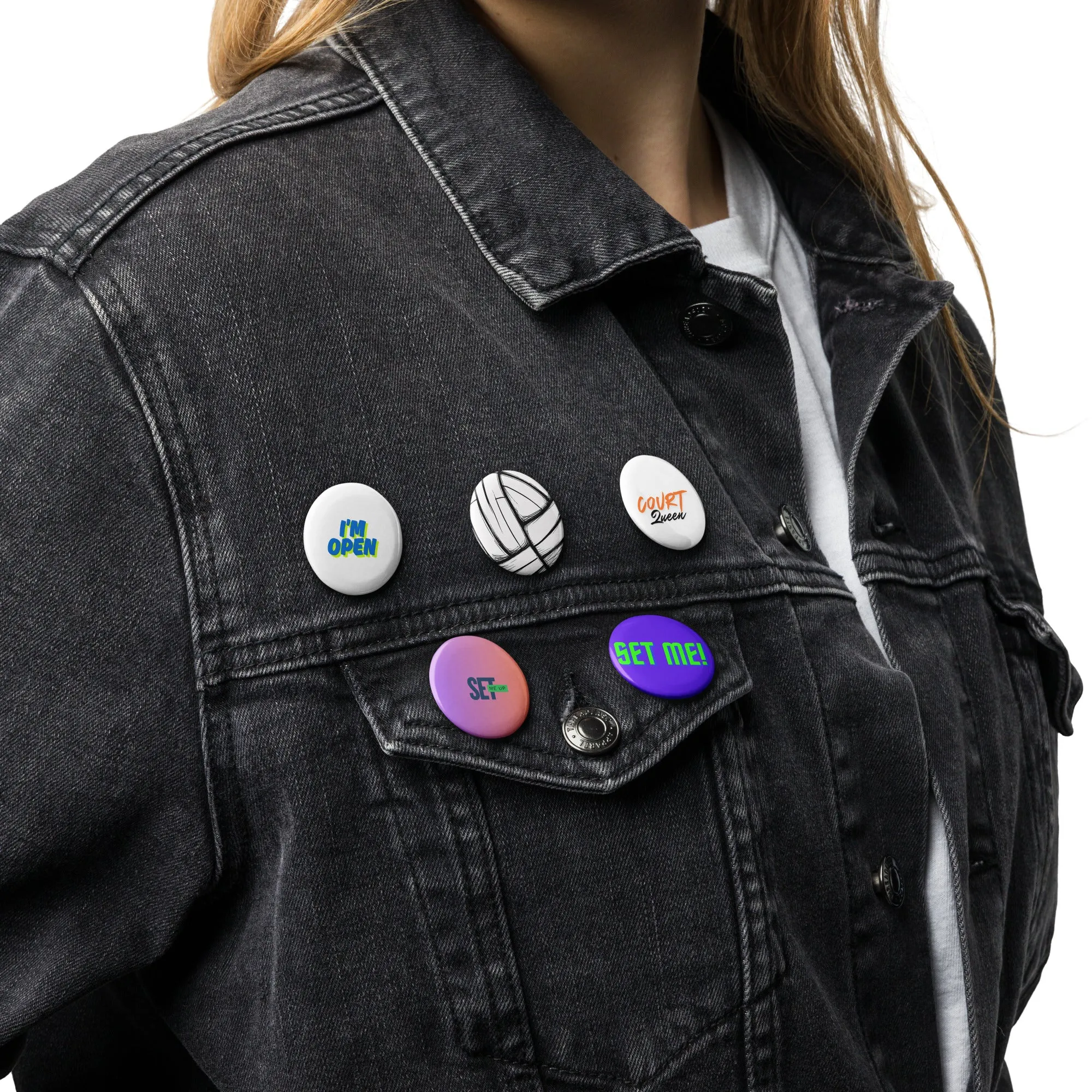 Volleyball Tournament Gift: Collectible Pin Buttons - Unique Set of 5 for Fans and Players