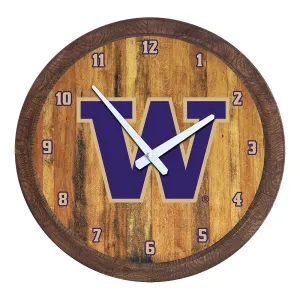 Washington Huskies: Faux Barrel Top Wall Clock