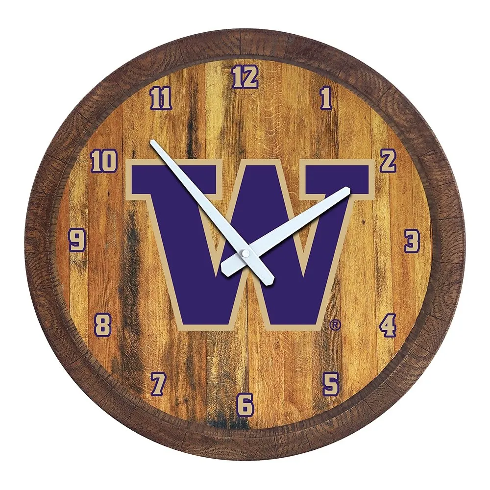 Washington Huskies: Faux Barrel Top Wall Clock