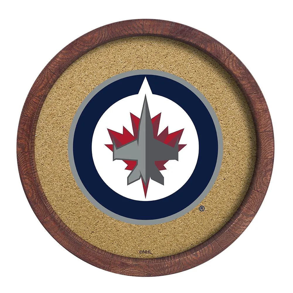 Winnipeg Jets: Barrel Top Cork Note Board