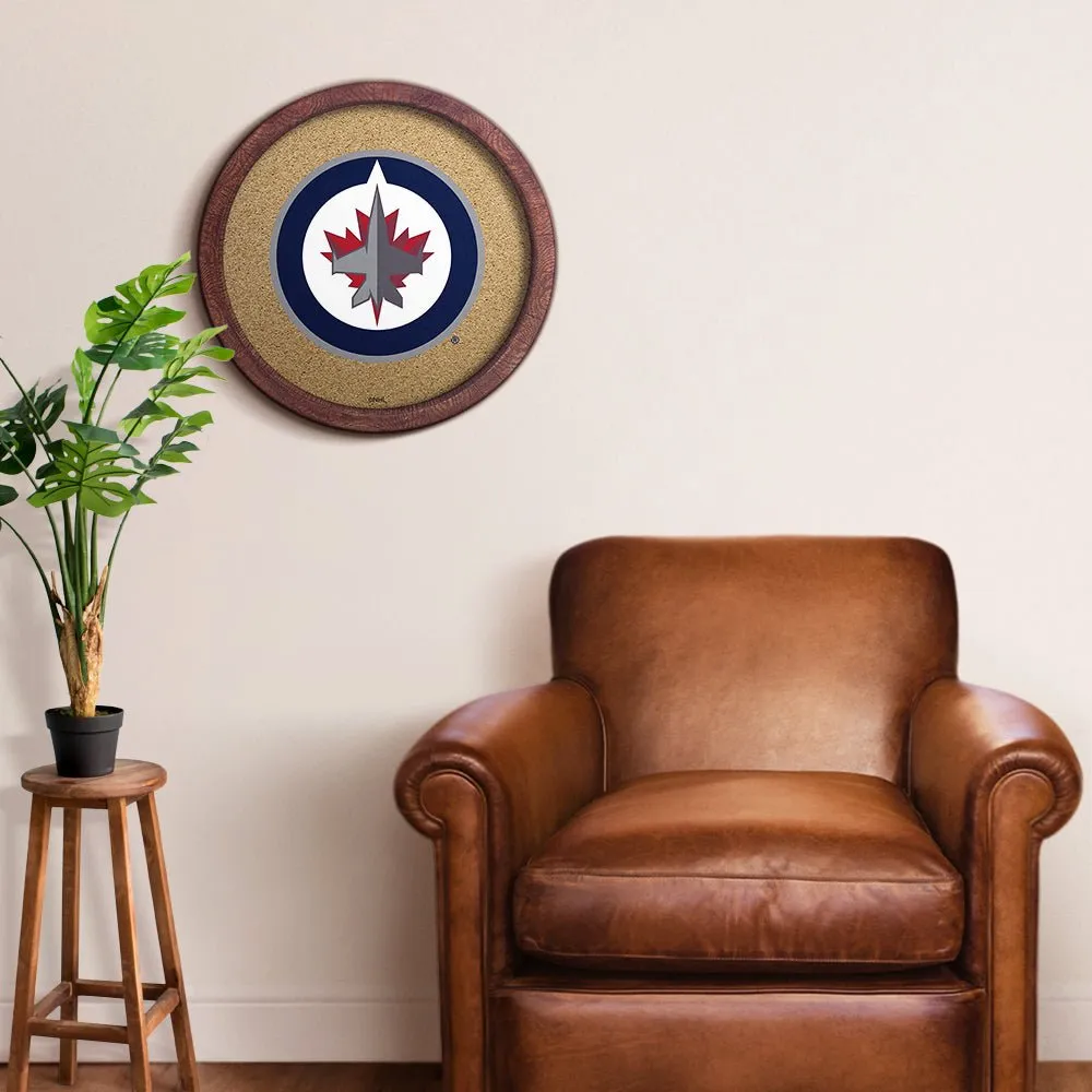 Winnipeg Jets: Barrel Top Cork Note Board