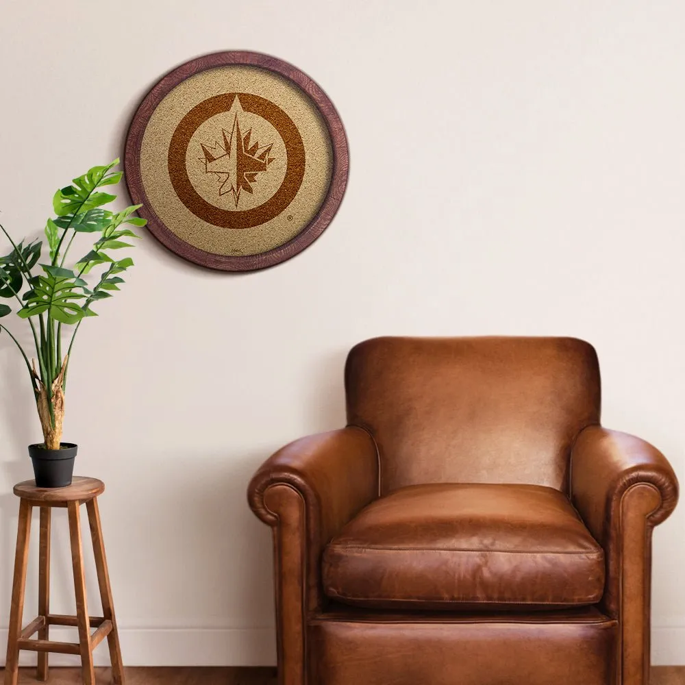Winnipeg Jets: Barrel Top Cork Note Board