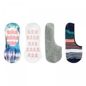 Xhilaration Women's 3 Pack Tie Dye Stripe and Solid Liner Socks