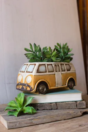 Yellow Ceramic Van Planter (Pack of 2)